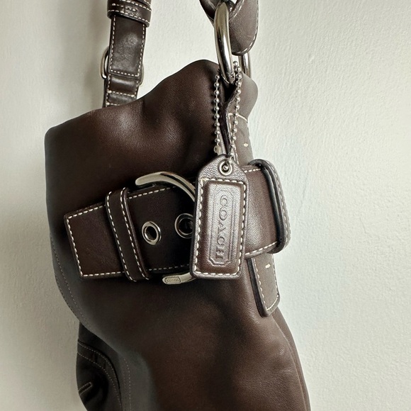 Vintage Coach Brown Leather Soho slim Duffel Shoulder Purse - Picture 7 of 11